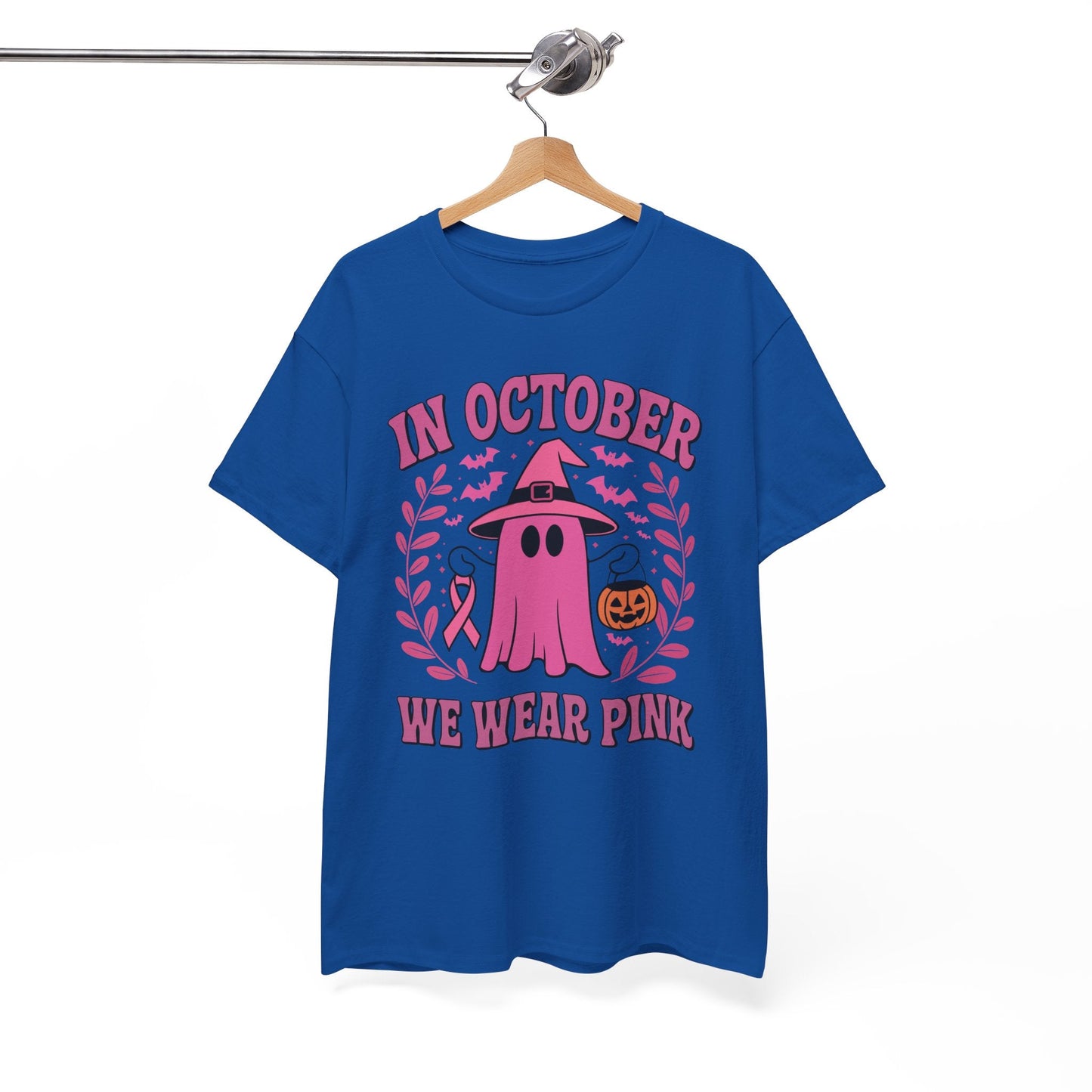 In October We Wear Pink Breast Cancer Awareness Halloween T-Shirt
