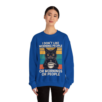 I Hate Morning People And Mornings And People Coffee Cat Sweatshirt