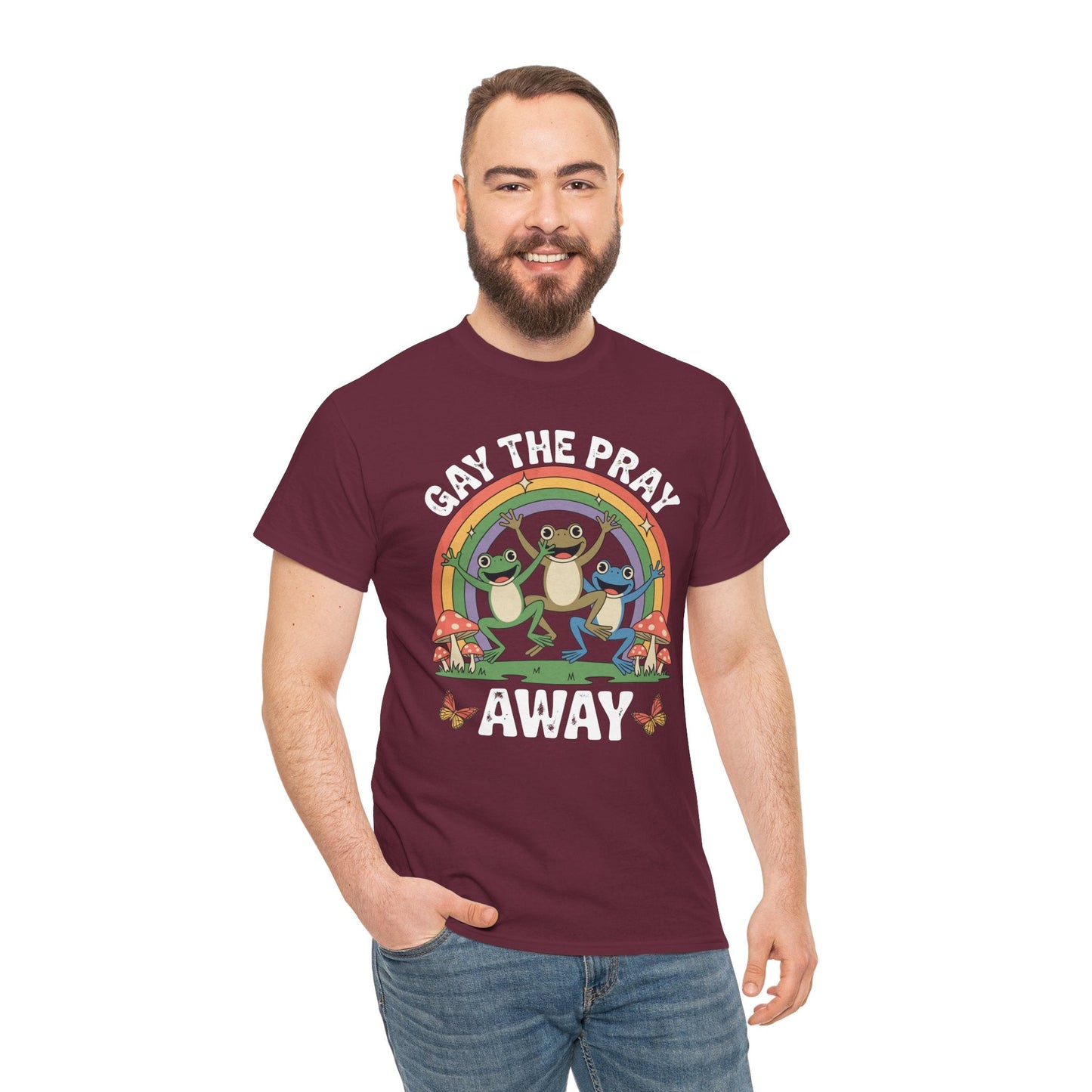 Gay The Pray Away Rainbow LGBT Pride Funny Meme Frogs T-Shirt