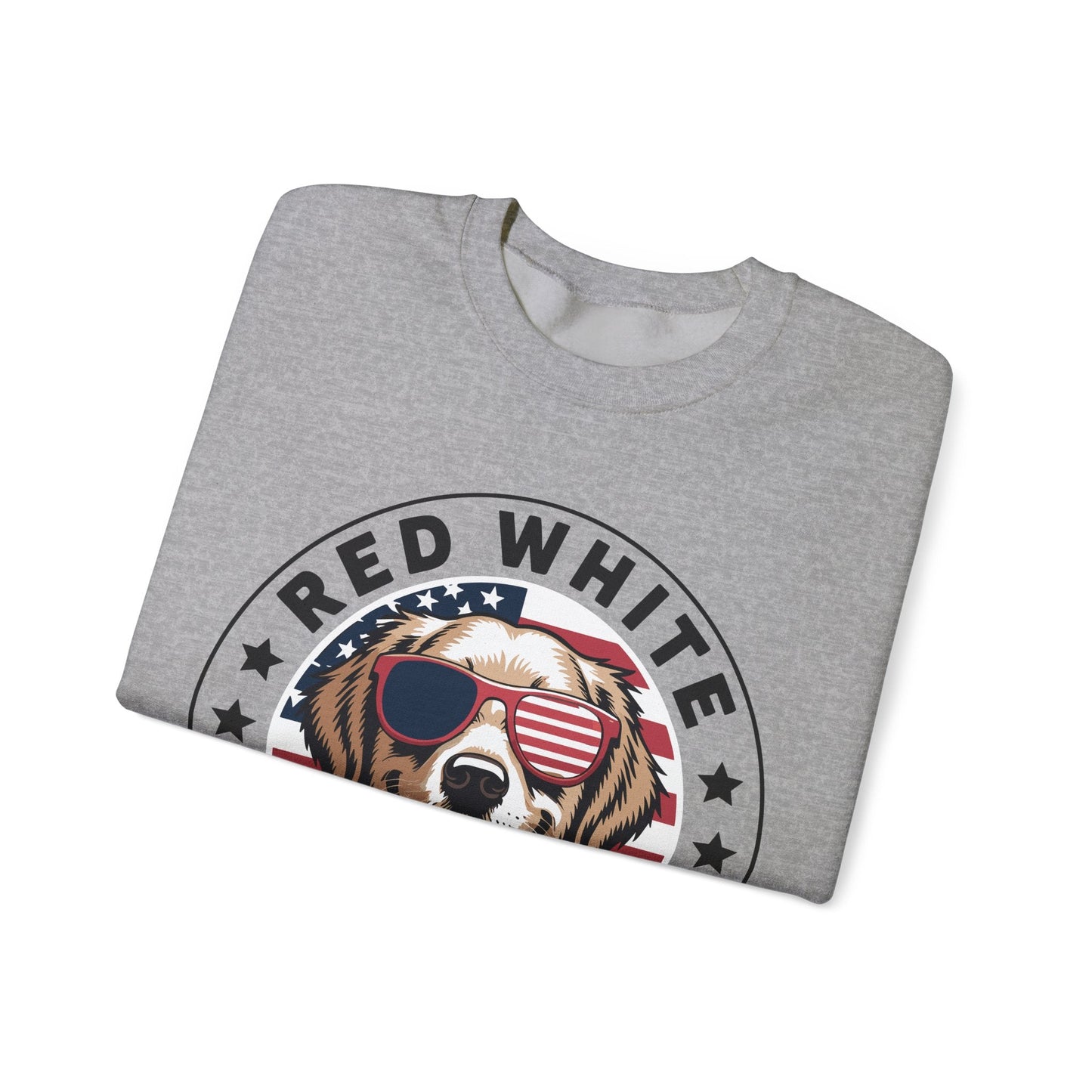 Red White Golden Retriever American Flag 4th of July Gift Sweatshirt