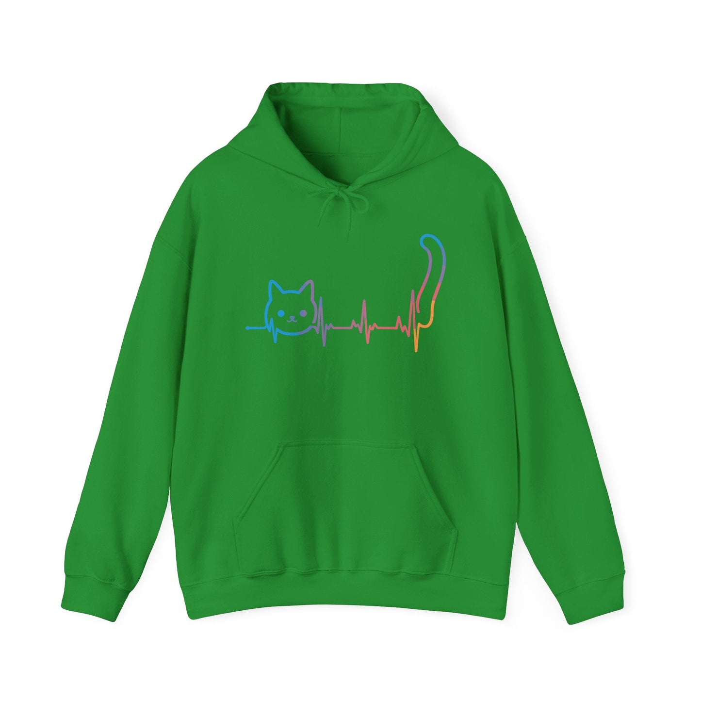 Heartbeat Cat Lover Animal Silhouette Cute Cat Hoodie