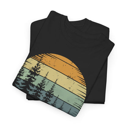 Retro Forest Trees Outdoors Nature Vintage Graphic T-Shirt