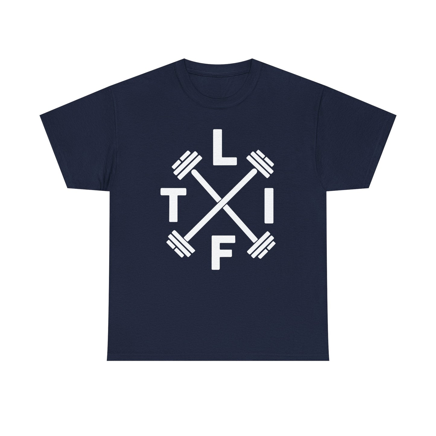 LIFT Weightlifting Fitness Barbells Crossed Circle T-Shirt
