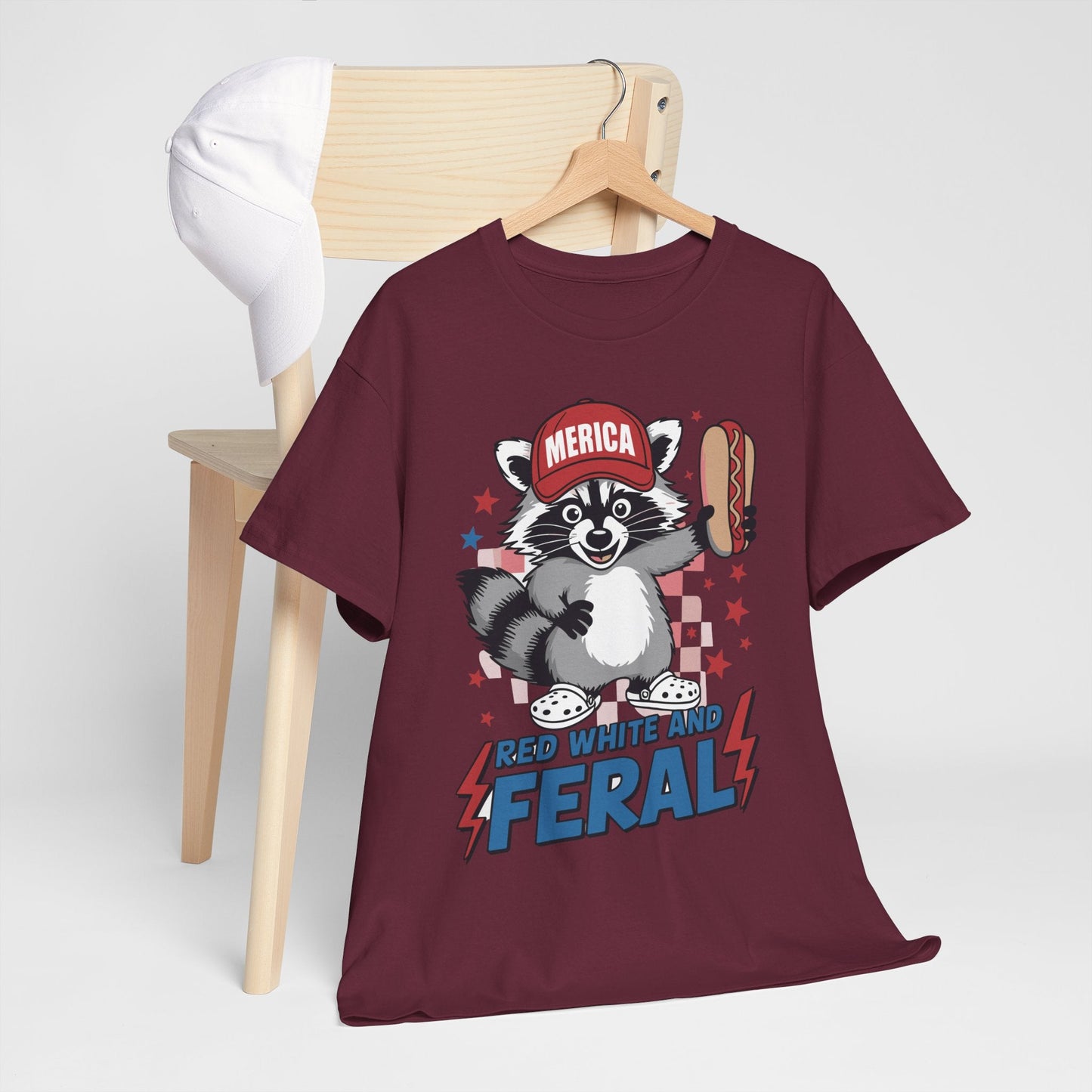 Red White And Feral Raccoon 4th of July Saying Meme T-Shirt