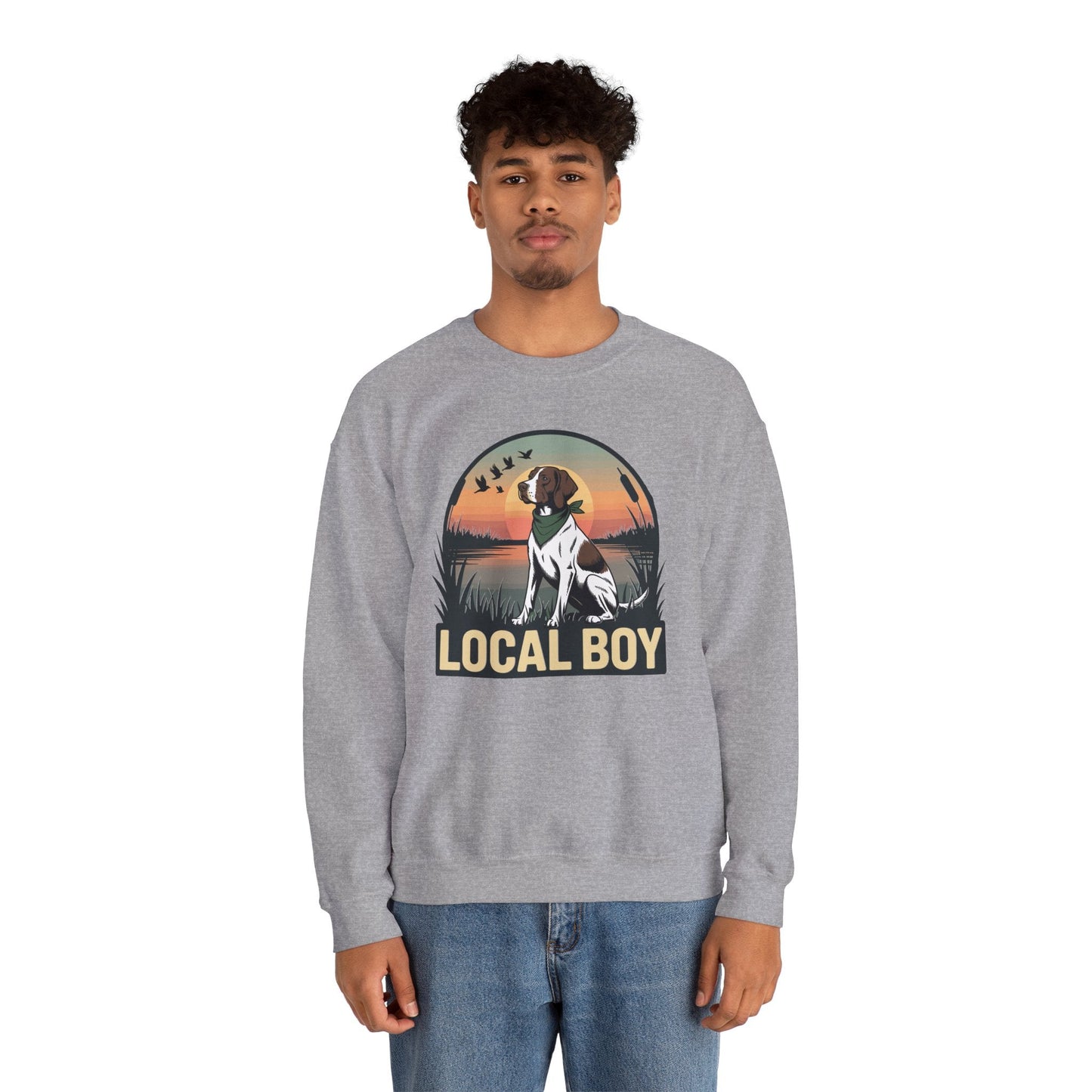 Local Boy Hunting Dog Vintage Sunset Hunting Season Sweatshirt