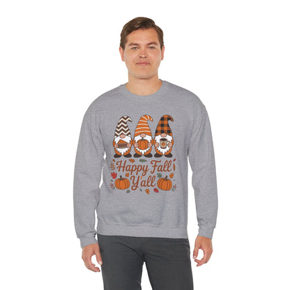 Happy Fall Y'all Gnome Pumpkin Autumn Thanksgiving Men Women Sweatshirt