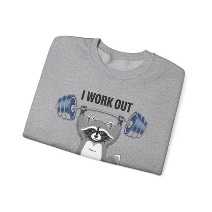 Raccoon Deadlift Bodybuilding Animal Funny Gym Fitness Sweatshirt