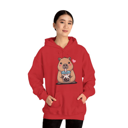 Cute Capybara Kawaii Anime Drinking Bubble Tea Lover Girls Hoodie