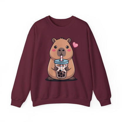 Cute Capybara Kawaii Anime Drinking Bubble Tea Lover Girls Sweatshirt