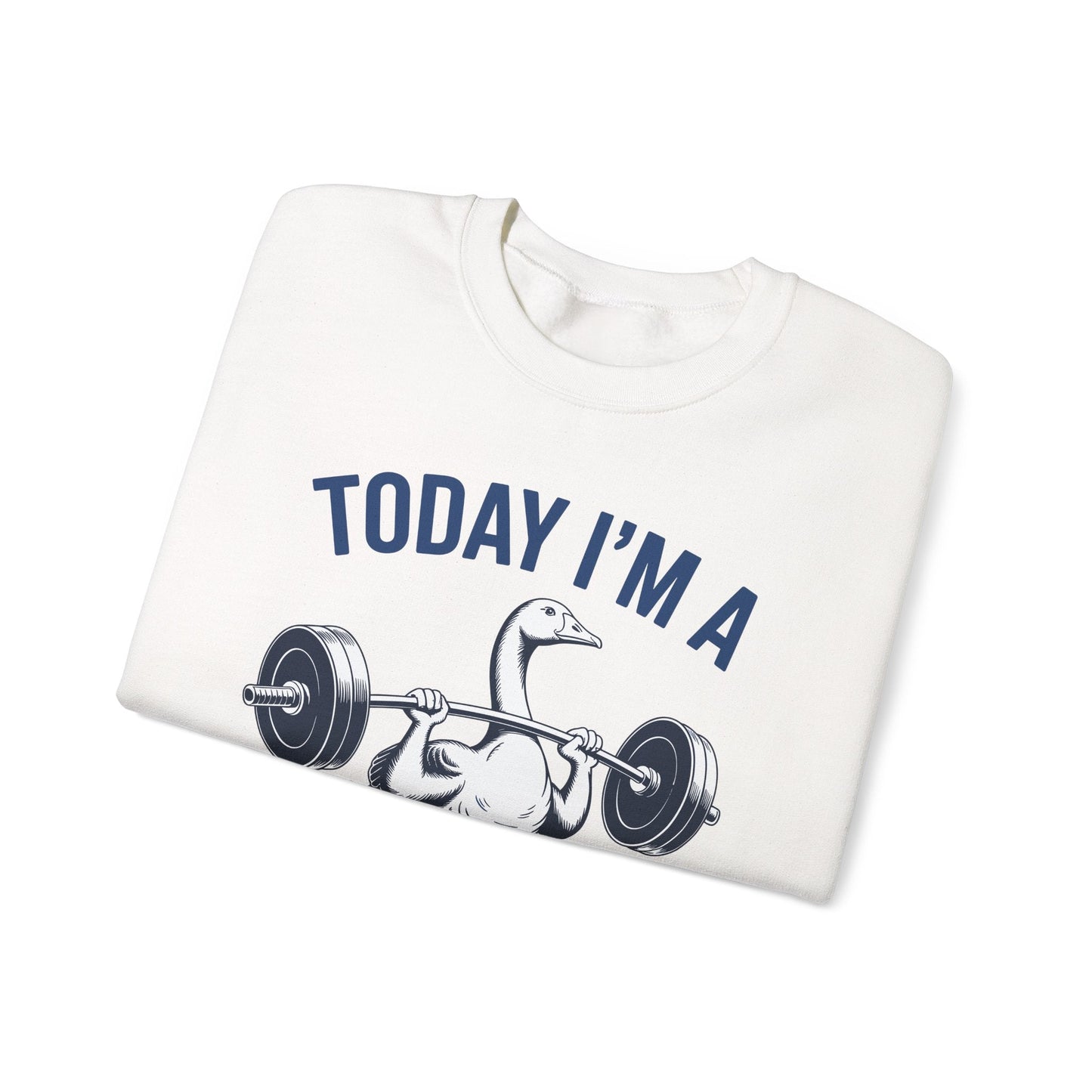 Funny Today I'm A Serious Goose Lifting Weights Gym Fitness Sweatshirt