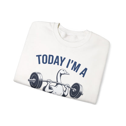 Funny Today I'm A Serious Goose Lifting Weights Gym Fitness Sweatshirt