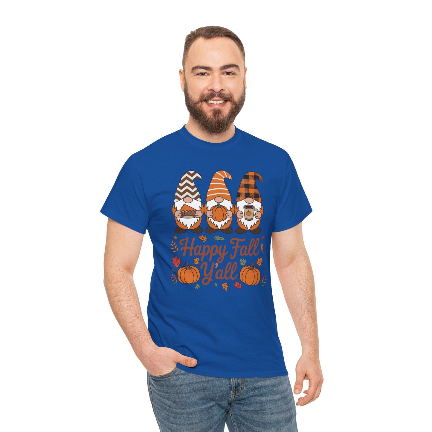 Happy Fall Y'all Gnome Pumpkin Autumn Thanksgiving Men Women T-Shirt