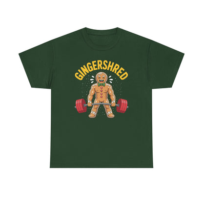 Funny Gingershred Gingerbread Man Gym Bodybuilding Christmas T-Shirt