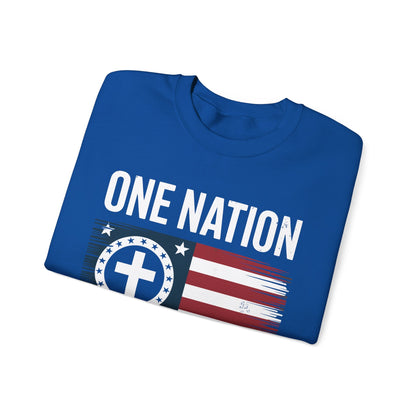 One Nation Under God Flag 4th Of July Patriotic Christian Sweatshirt