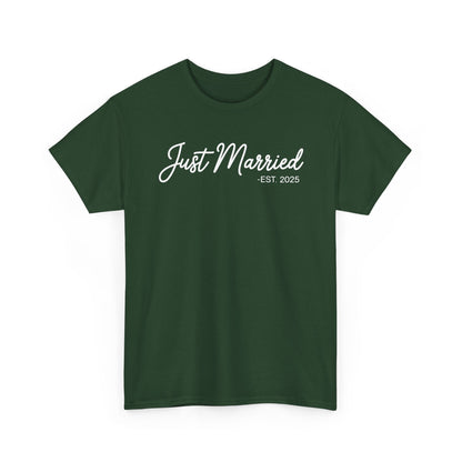 Just Married 2025 Honeymoon Wedding Couples Fiancee T-Shirt