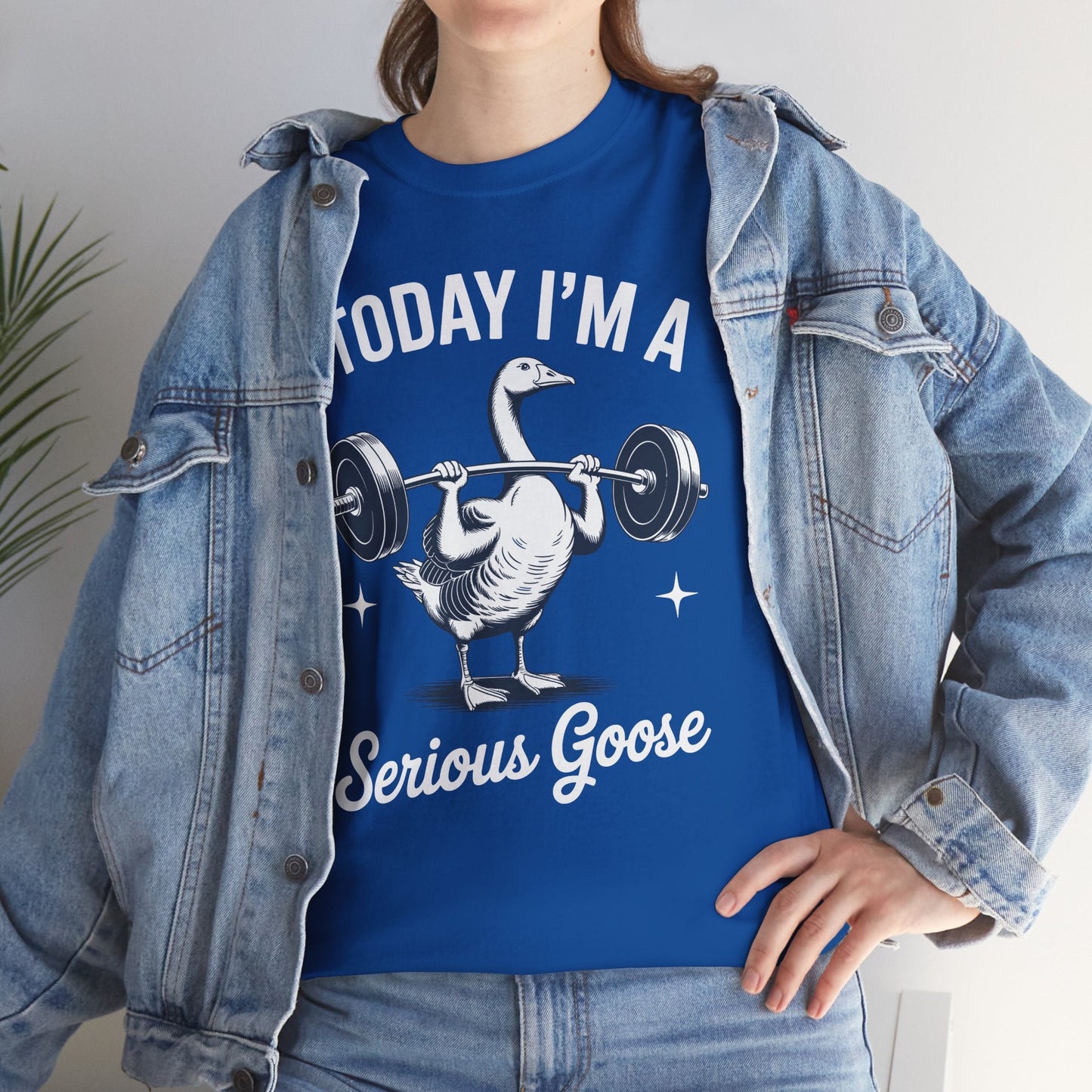 Funny Today I'm A Serious Goose Lifting Weights Gym Fitness T-Shirt
