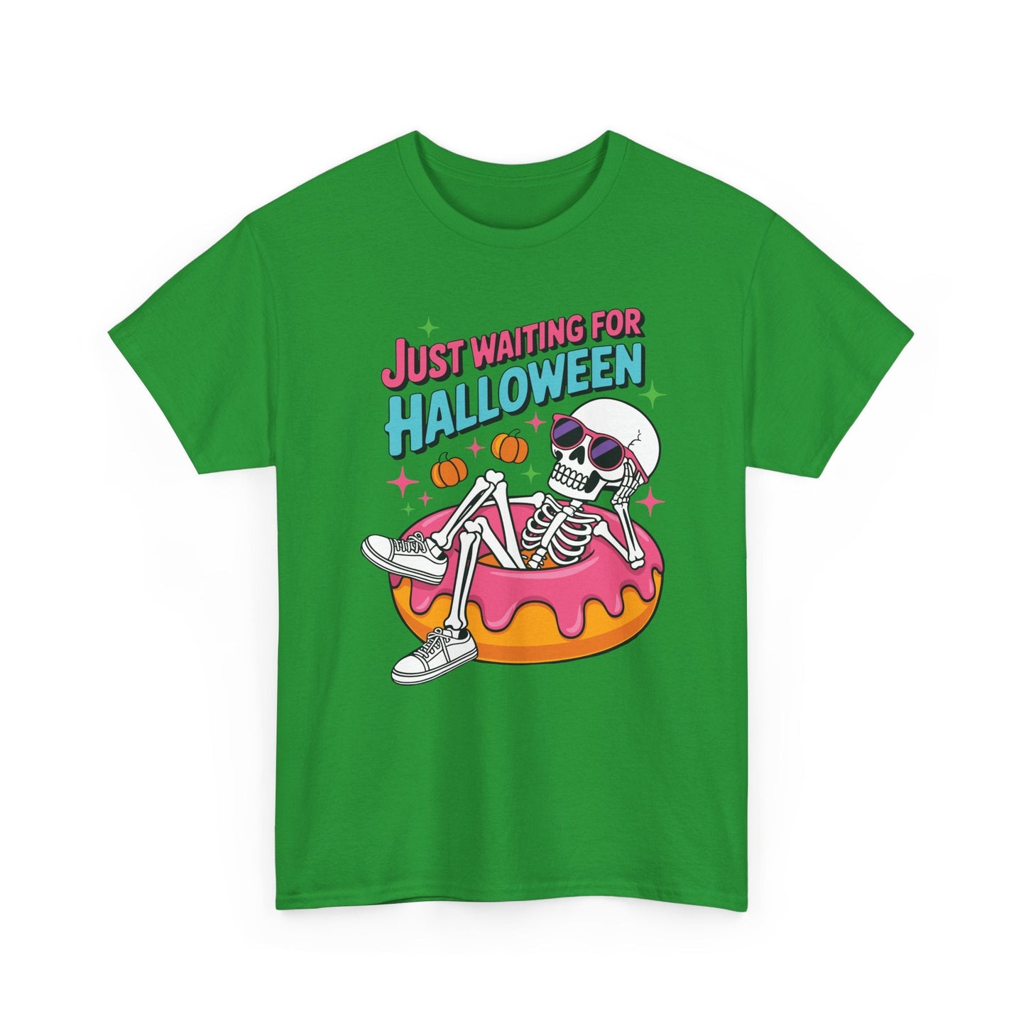 Just Waiting For Halloween Skeleton Donut Summerween Vibes T-Shirt