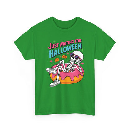 Just Waiting For Halloween Skeleton Donut Summerween Vibes T-Shirt