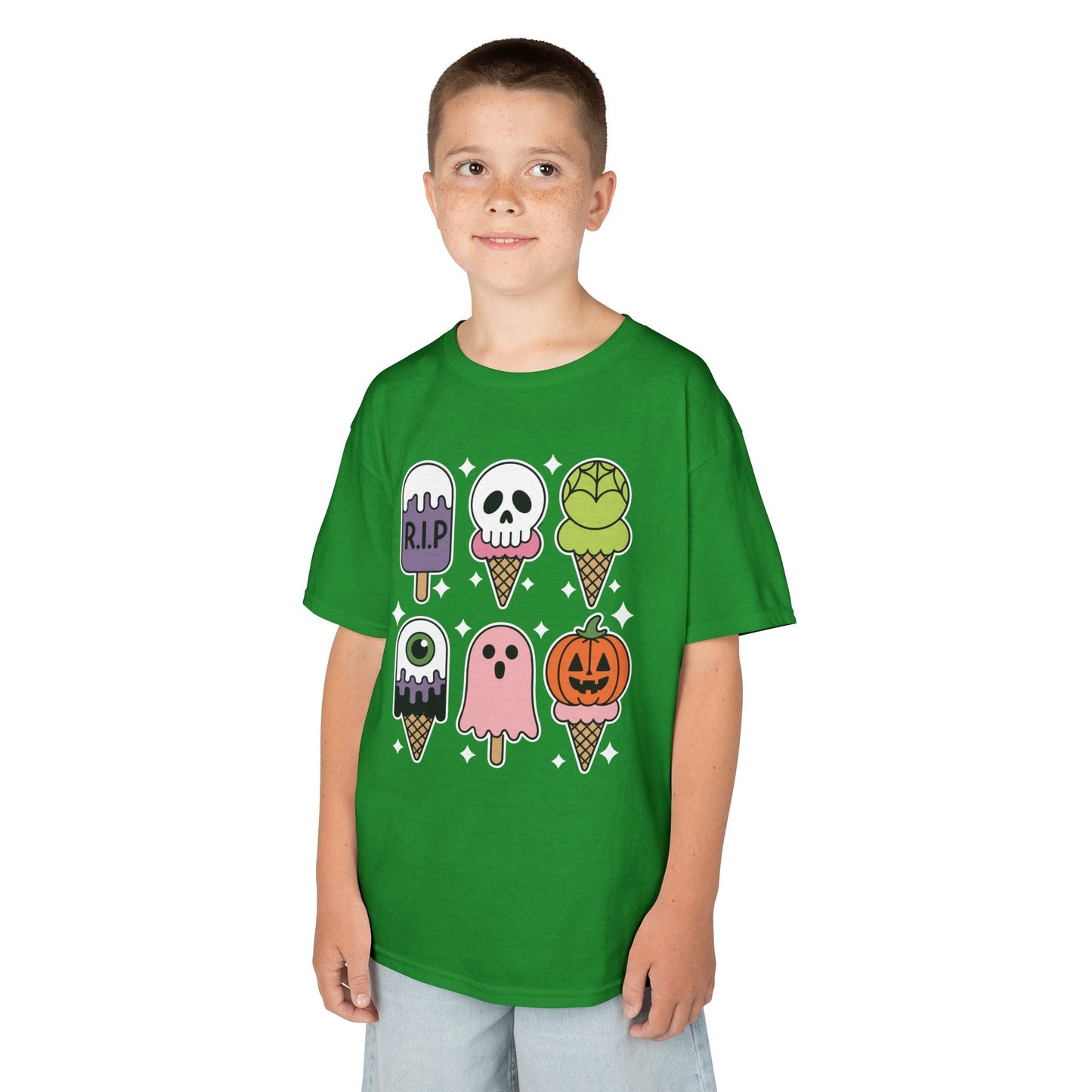 Horror Movie Summer Popsicle Halloween Ice Cream Summer-ween T-Shirt For Kids