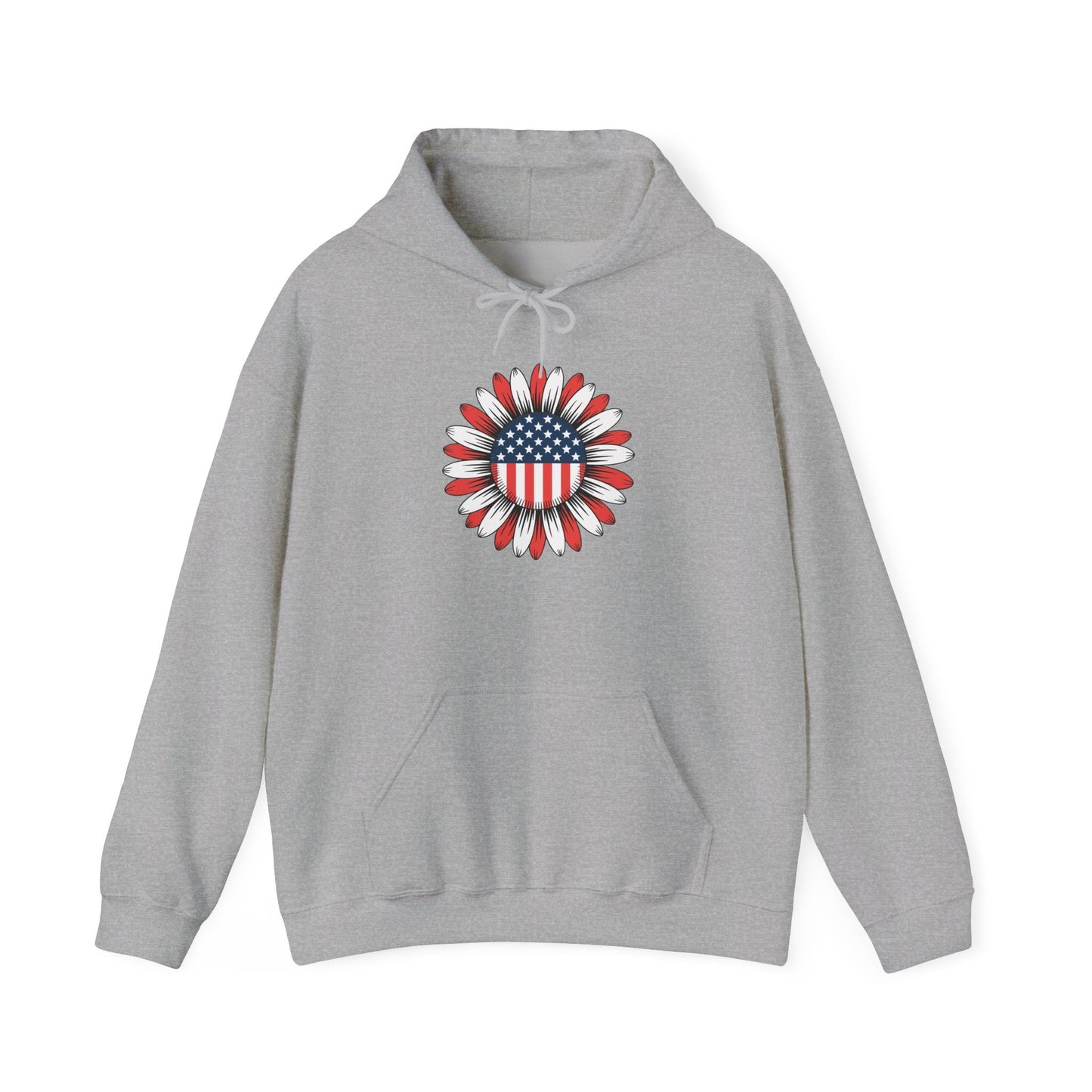 Sunflower American Flag 4th of July Women Men Merica USA Hoodie