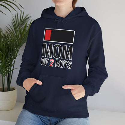 Mom of 2 Boys Gift from Son Mothers Day Birthday Women Hoodie