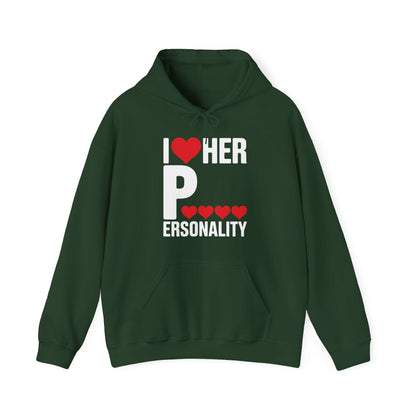 Funny Valentine's Day Couple Matching I Love Her Personality Hoodie
