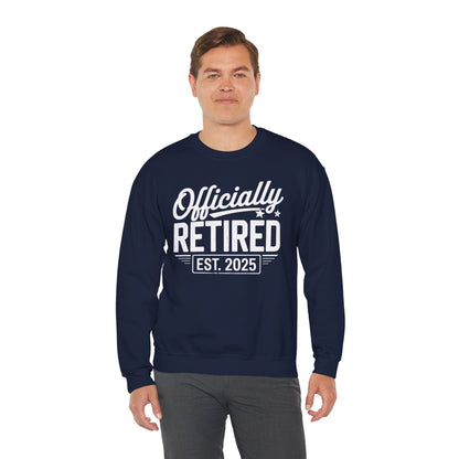 Funny Retirement 2025 Officially Retired Vintage Humor Sweatshirt
