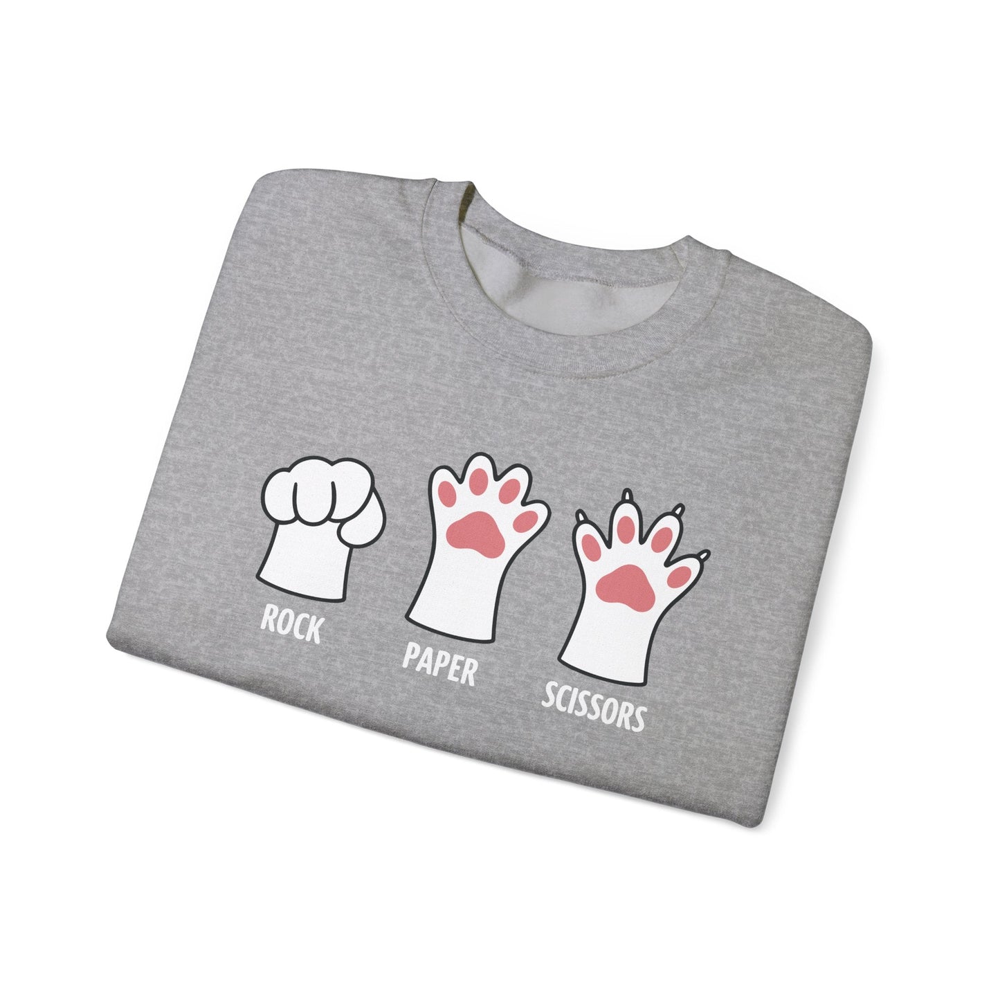 Funny  Introvert Cat Animal Rescue Rock Paper Scissors Cute Paw Cat Sweatshirt