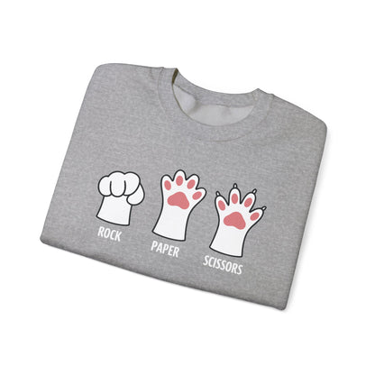 Funny  Introvert Cat Animal Rescue Rock Paper Scissors Cute Paw Cat Sweatshirt