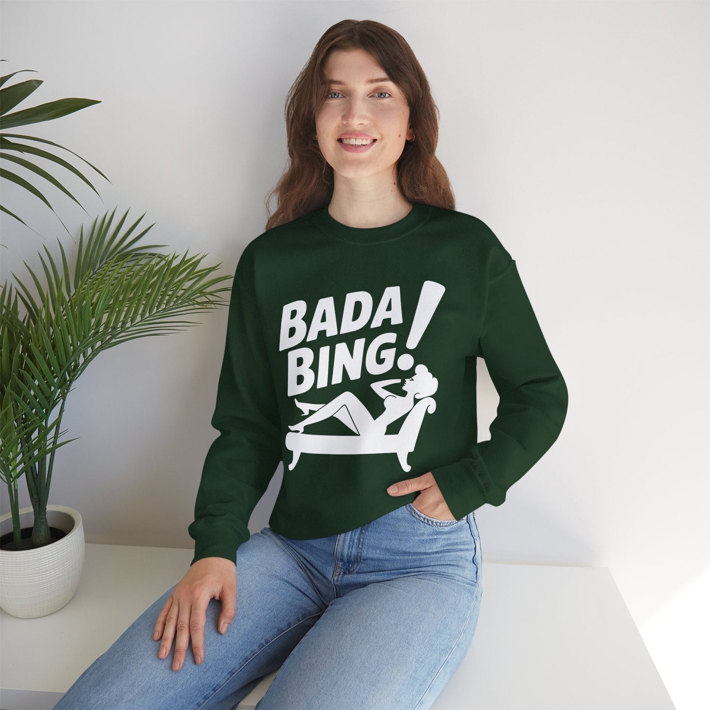 Bada Sarcastic Bing Retro Sexy Girl Bada Bam Sweatshirt