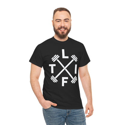 LIFT Weightlifting Fitness Barbells Crossed Circle T-Shirt
