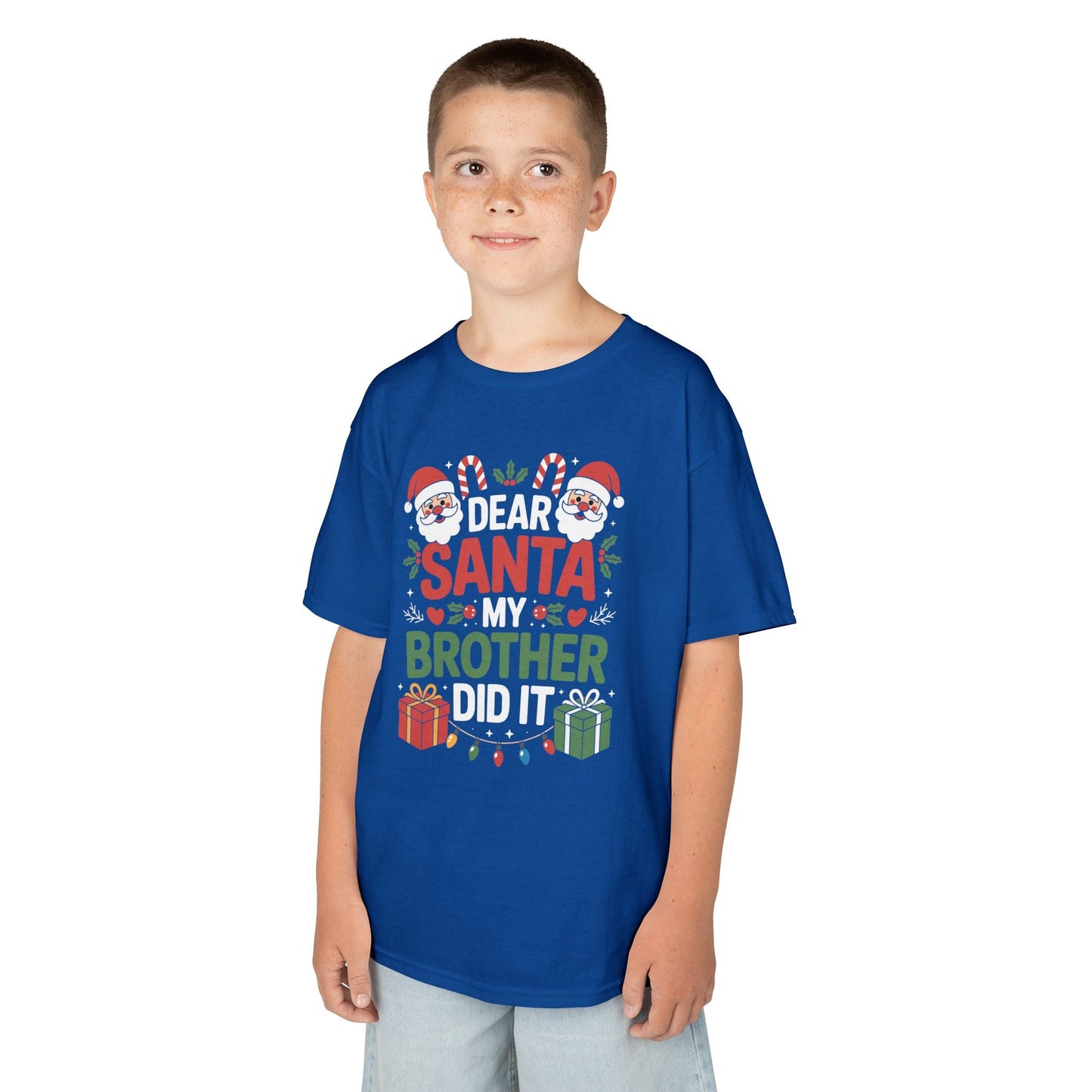 Dear Santa My Brother Did It Funny Christmas Boys Girls Kids T-Shirt