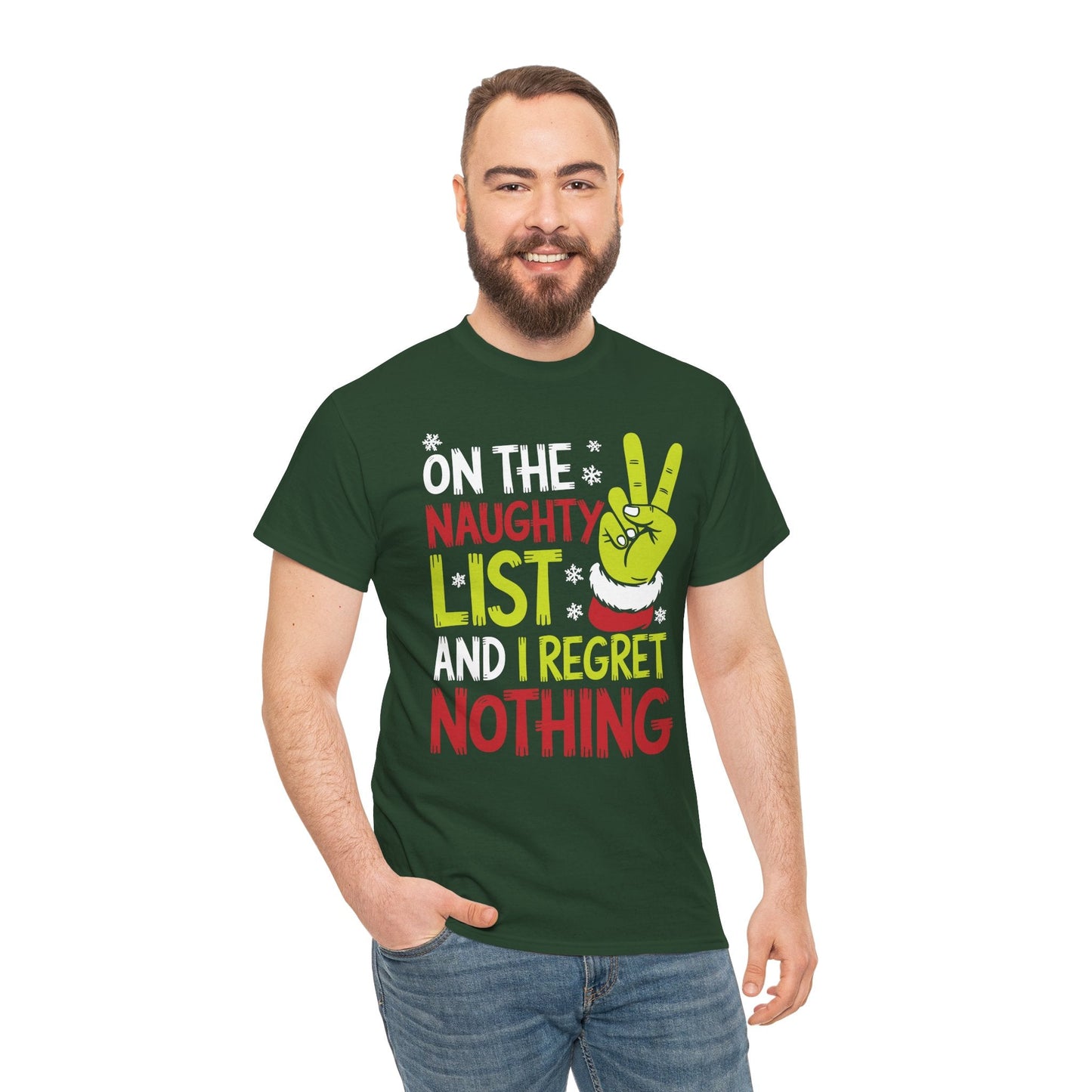 On The Naughty List And I Regret Nothing Funny Christmas Tee T-Shirt