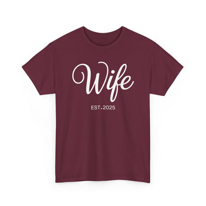 Wife Est 2025 Just Married Honeymoon Wedding Couples T-Shirt