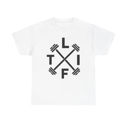 LIFT Weightlifting Fitness Barbells Crossed Circle T-Shirt