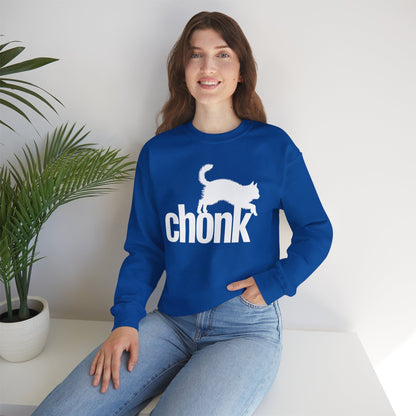 Chonk Cat Meme Funny Black Sweatshirt