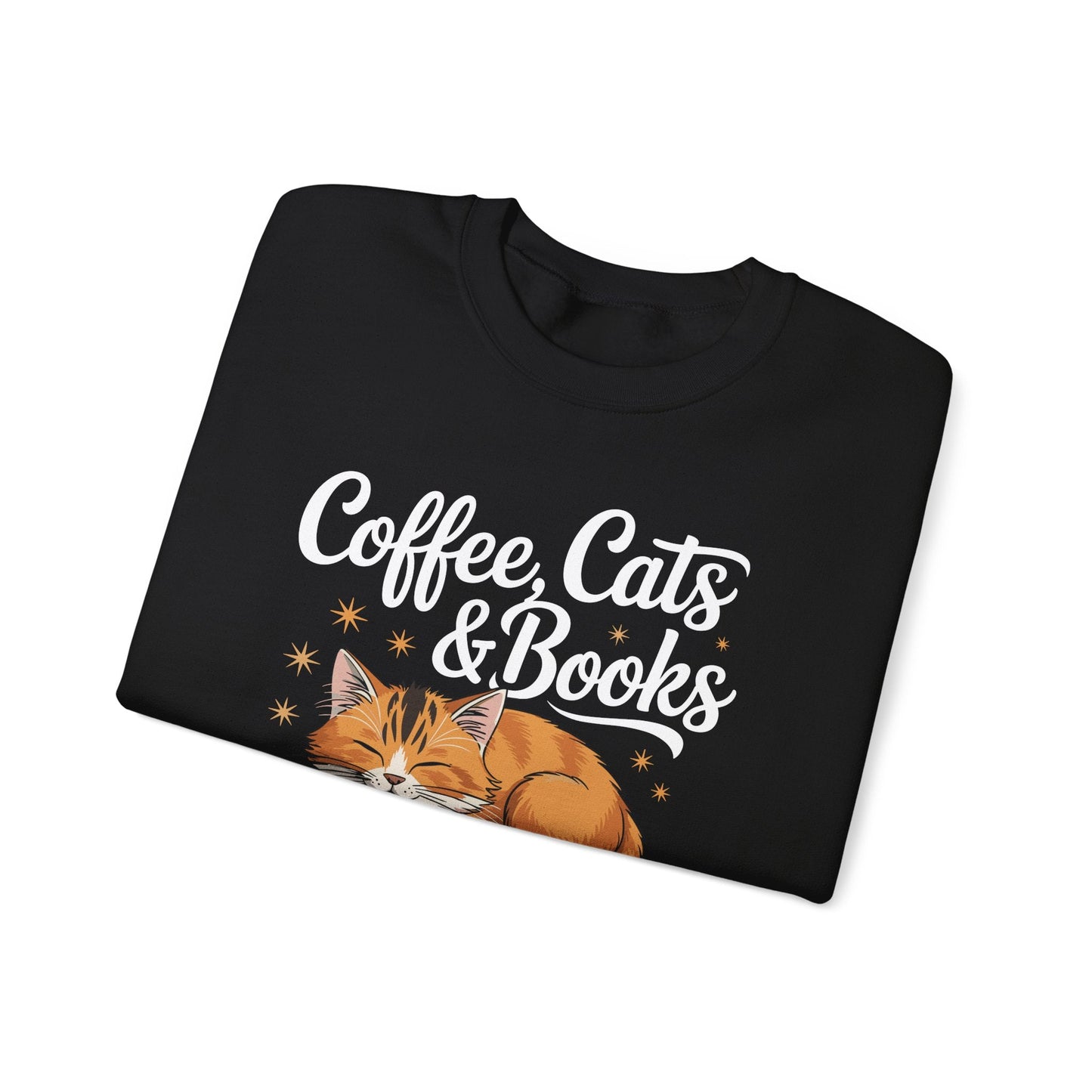 Coffee Cats & Books Lover, For Women & Girls, Funny Coffee Sweatshirt