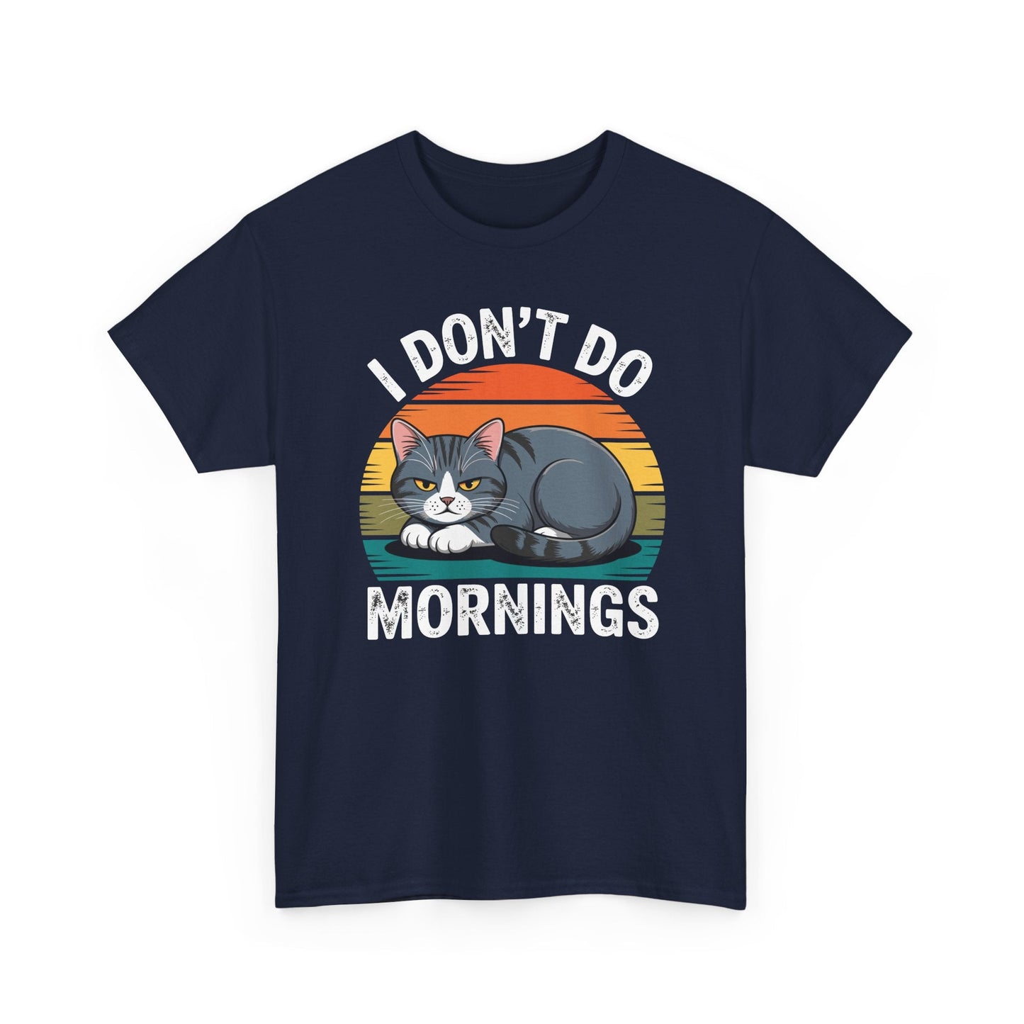 Funny Sleep Cat I Don't Do Morning T-Shirt