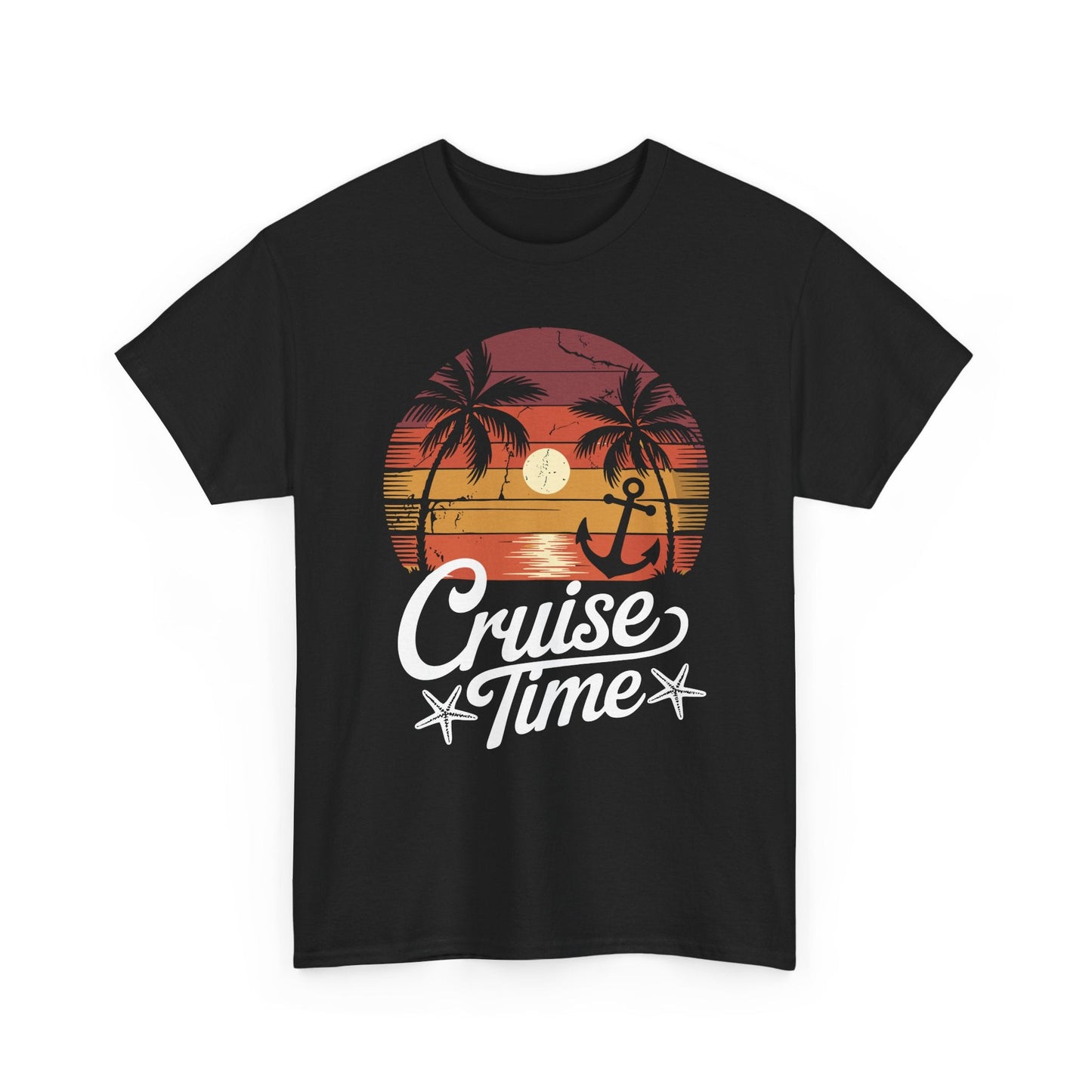 On Cruise Time Coconut Tree Graphic Summer Vacation Cruising T-shirt