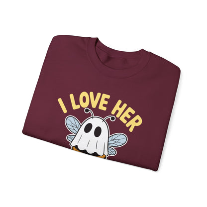 I Love Her Boo Bees Couples Halloween Adult Costume His Men Sweatshirt