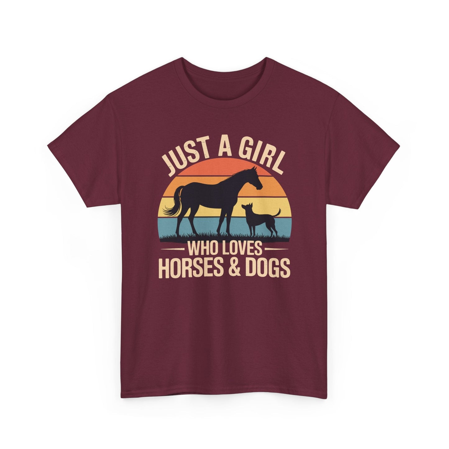 Just A Girl Who Loves Horses and Dogs Women Girls T-Shirt