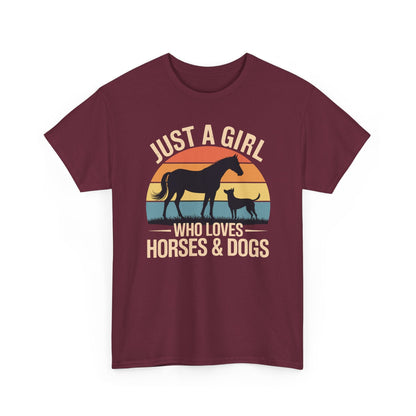 Just A Girl Who Loves Horses and Dogs Women Girls T-Shirt
