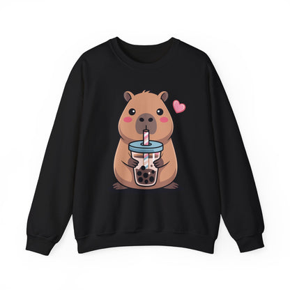 Cute Capybara Kawaii Anime Drinking Bubble Tea Lover Girls Sweatshirt