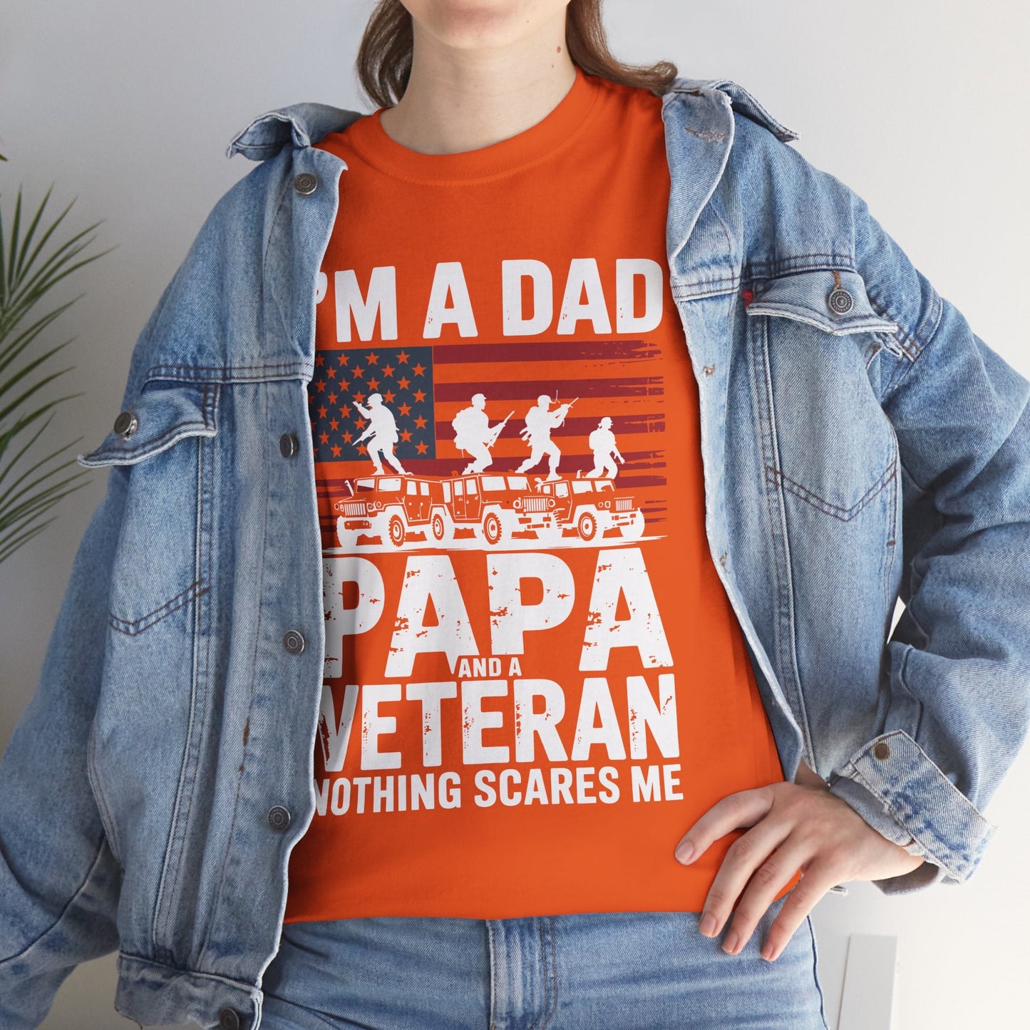 I'm A Dad Papa And Veteran Funny Retro Dad Papa Grandpa T-Shirt