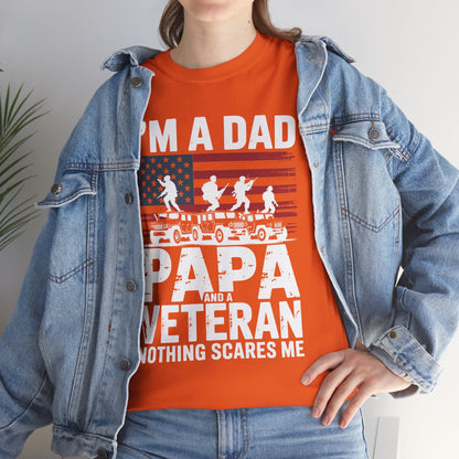 I'm A Dad Papa And Veteran Funny Retro Dad Papa Grandpa T-Shirt