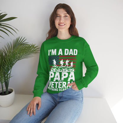I'm A Dad Papa And Veteran Funny Retro Dad Papa Grandpa Sweatshirt