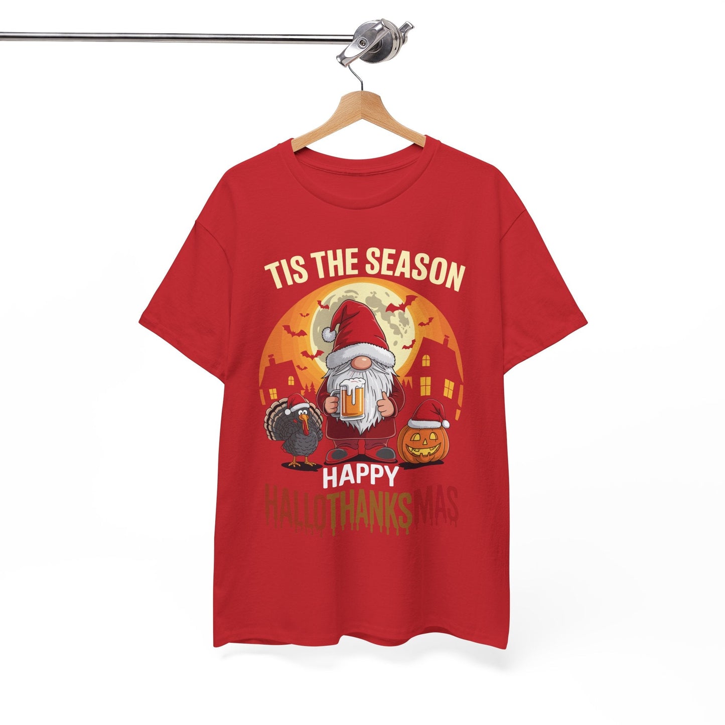 Happy Hallothanksmas Halloween Thanksgiving Merry Christmas T-Shirt