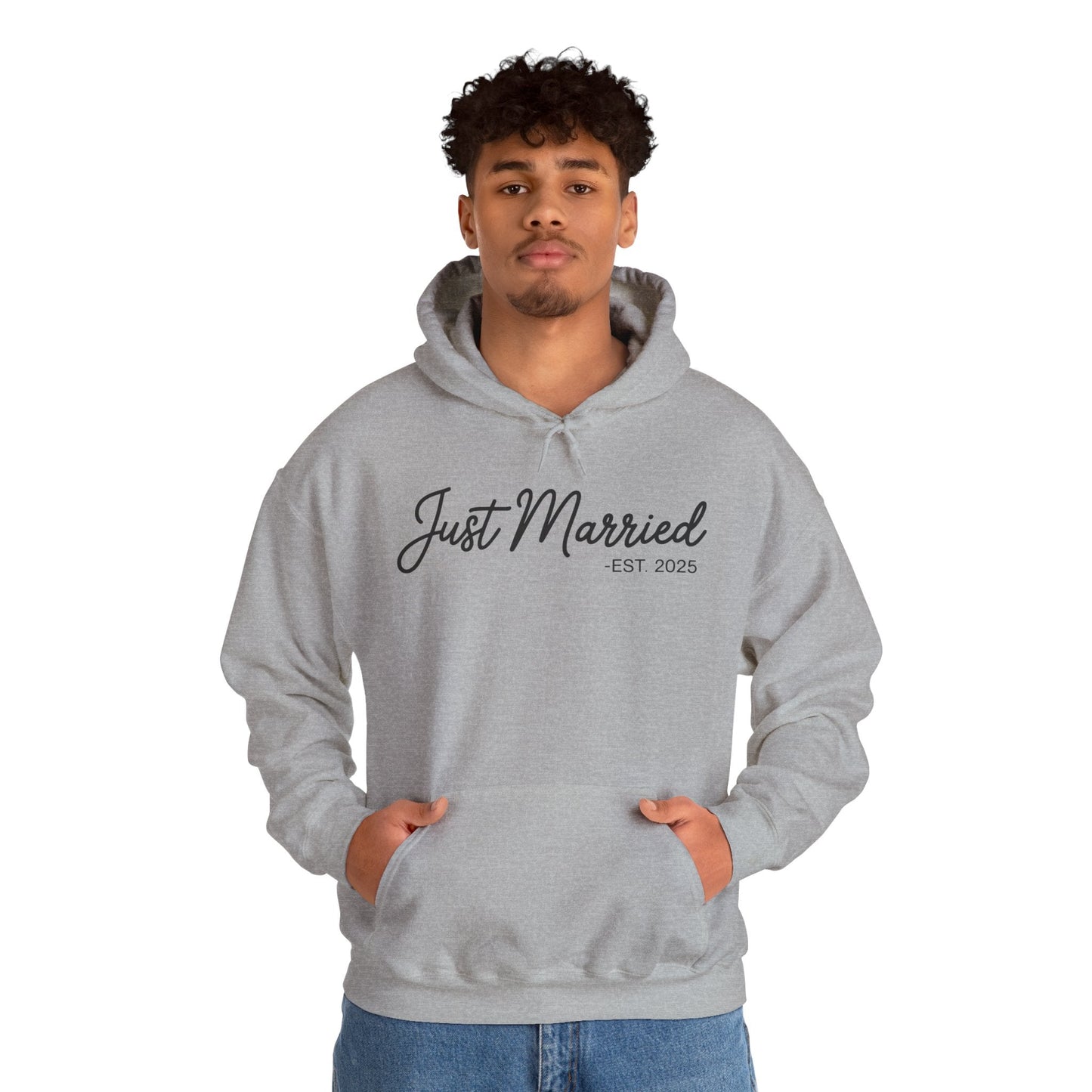 Just Married 2025 Honeymoon Wedding Couples Fiancee Hoodie