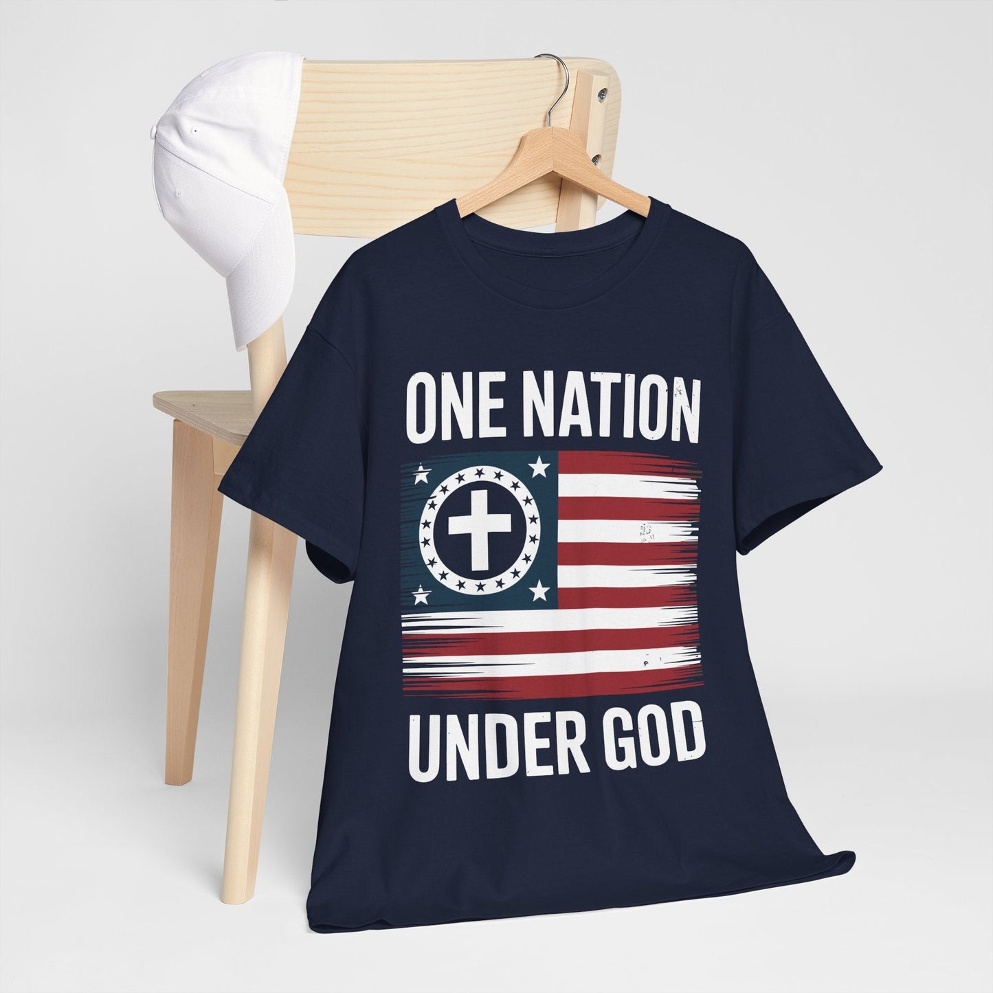 One Nation Under God Flag 4th Of July Patriotic Christian T-Shirt