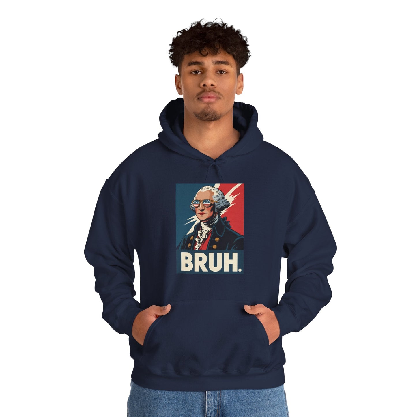 4th Of July 2025 George Washington Bruh. Meme Patriotic Hoodie
